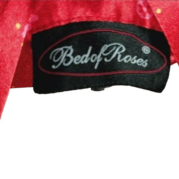 Vintage Bed of Roses Satin Button Up Nightgown XL Red Womens Lingerie - Picture 3 of 6